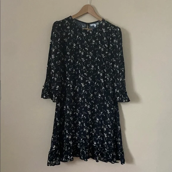 Reformation Doutzen Floral Ruffle Trim Mini Dress Size 12 - Picture 5 of 13